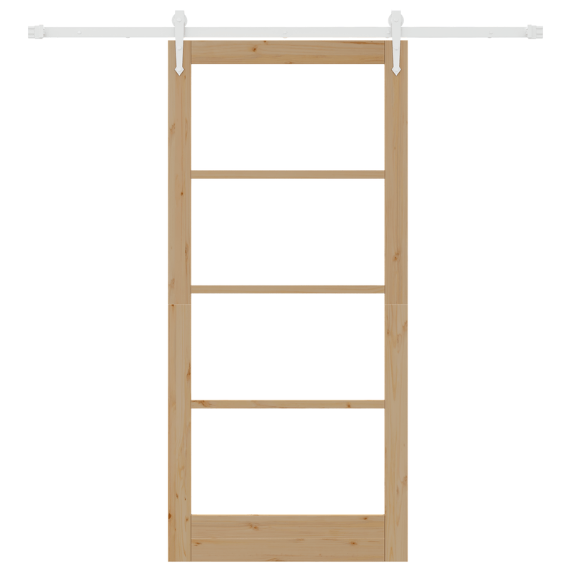 Casa si Gradina - Constructii - Usi interior, exterior si garaj - Usi interior - Usa glisanta cu set de accesorii 93x202 cm Lemn masiv de pin - Infinity.ro