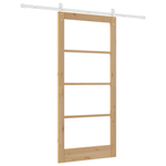 Casa si Gradina - Constructii - Usi interior, exterior si garaj - Usi interior - Usa glisanta cu set de accesorii 93x202 cm Lemn masiv de pin - Infinity.ro