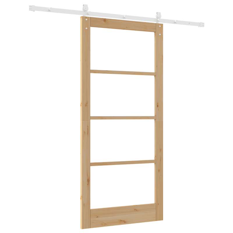 Casa si Gradina - Constructii - Usi interior, exterior si garaj - Usi interior - Usa glisanta cu set de accesorii 93x202 cm Lemn masiv de pin - Infinity.ro