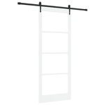 Casa si Gradina - Constructii - Usi interior, exterior si garaj - Usi interior - Set Usa Glisanta  cu Accesorii Alb 93x232 cm Lemn Solid de Pin - Infinity.ro