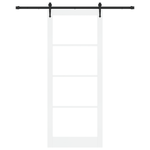 Casa si Gradina - Constructii - Usi interior, exterior si garaj - Usi interior - Set Usa Glisanta  cu Accesorii Alb 93x232 cm Lemn Solid de Pin - Infinity.ro