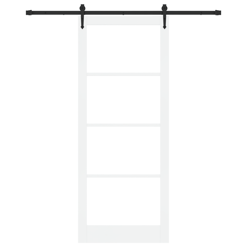 Casa si Gradina - Constructii - Usi interior, exterior si garaj - Usi interior - Set Usa Glisanta  cu Accesorii Alb 93x232 cm Lemn Solid de Pin - Infinity.ro
