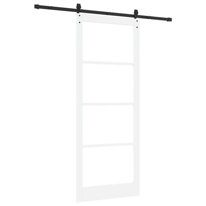 Casa si Gradina - Constructii - Usi interior, exterior si garaj - Usi interior - Set Usa Glisanta  cu Accesorii Alb 93x232 cm Lemn Solid de Pin - Infinity.ro