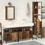 Casa si Gradina - Mobilier - Mobilier baie - Comode baie - Cabinet de baie cu chiuveta incorporata in stil lemn vechi din lemn prelucrat - Infinity.ro