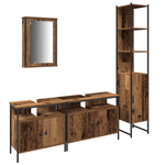 Casa si Gradina - Mobilier - Mobilier baie - Comode baie - Cabinet de baie cu chiuveta incorporata in stil lemn vechi din lemn prelucrat - Infinity.ro