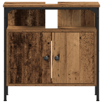 Casa si Gradina - Mobilier - Mobilier baie - Comode baie - Cabinet de baie cu chiuveta incorporata in stil lemn vechi din lemn prelucrat - Infinity.ro