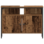 Casa si Gradina - Mobilier - Mobilier baie - Comode baie - Cabinet de baie cu chiuveta incorporata in stil lemn vechi din lemn prelucrat - Infinity.ro