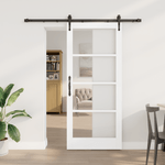 Casa si Gradina - Constructii - Usi interior, exterior si garaj - Usi interior - Set Usa Glisanta  cu Hardware Alb 78x202 cm Lemn Solid Pin - Infinity.ro
