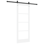 Casa si Gradina - Constructii - Usi interior, exterior si garaj - Usi interior - Set Usa Glisanta  cu Hardware Alb 78x202 cm Lemn Solid Pin - Infinity.ro