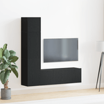 Casa si Gradina - Mobilier - Seturi de mobilier - Seturi living - Set de cabinet TV montat pe perete 3 piese  Stejar negru lemn prelucrat - Infinity.ro