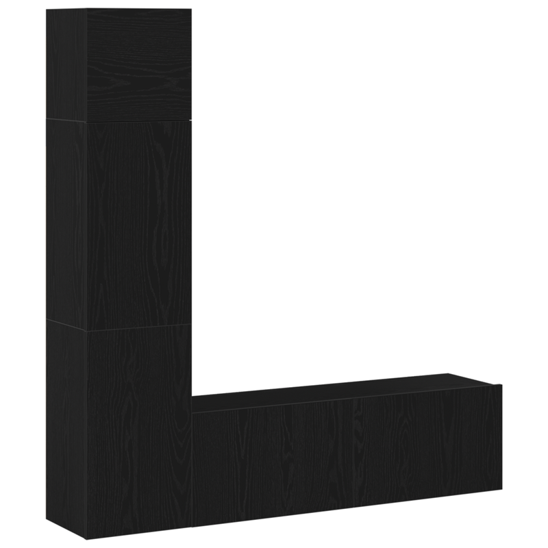Casa si Gradina - Mobilier - Seturi de mobilier - Seturi living - Set de cabinet TV montat pe perete 3 piese  Stejar negru lemn prelucrat - Infinity.ro
