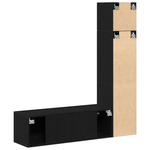 Casa si Gradina - Mobilier - Seturi de mobilier - Seturi living - Set de cabinet TV montat pe perete 3 piese  Stejar negru lemn prelucrat - Infinity.ro