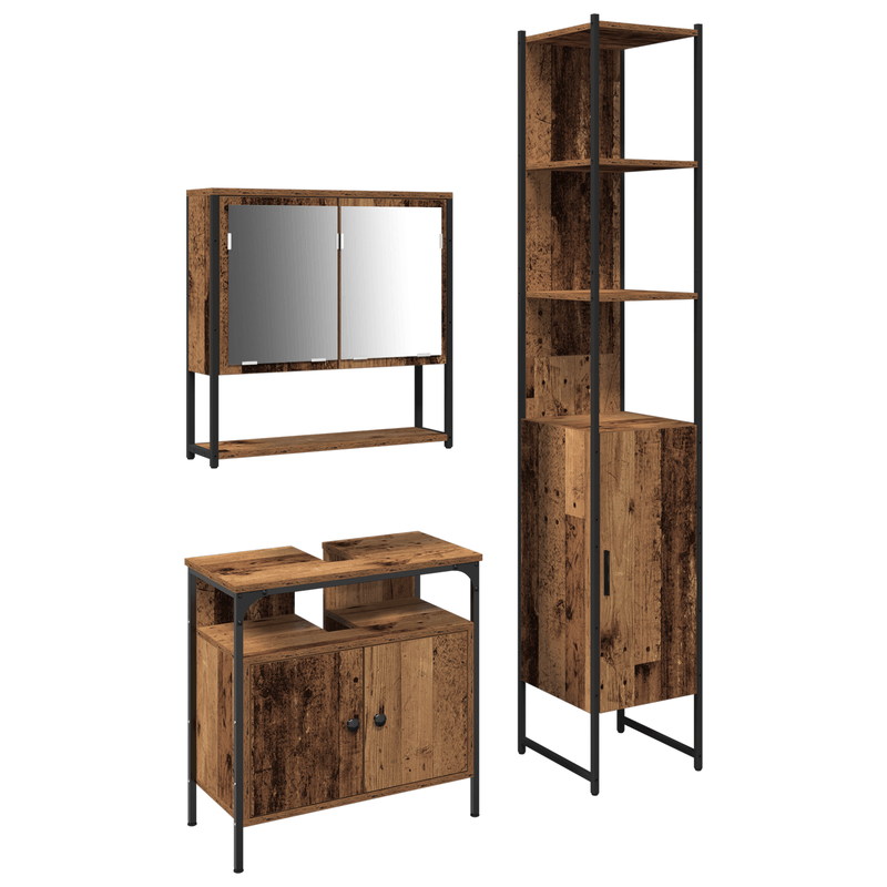 Casa si Gradina - Mobilier - Mobilier baie - Comode baie - Dulap pentru chiuveta de baie cu bazin incorporat din lemn vechi, lemn prelucrat - Infinity.ro