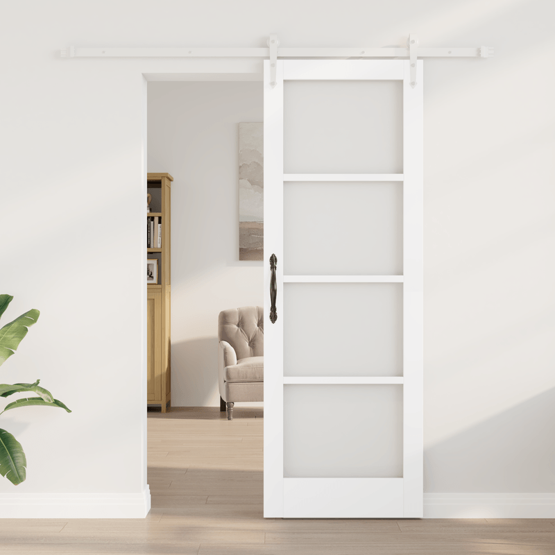 Casa si Gradina - Constructii - Usi interior, exterior si garaj - Usi interior - Usa glisanta  cu set hardware alb 73.5x211 cm din lemn masiv de pin - Infinity.ro