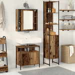 Casa si Gradina - Mobilier - Mobilier baie - Comode baie - Chiuveta de baie cu dulap si chiuveta incorporata din lemn vechi - Infinity.ro