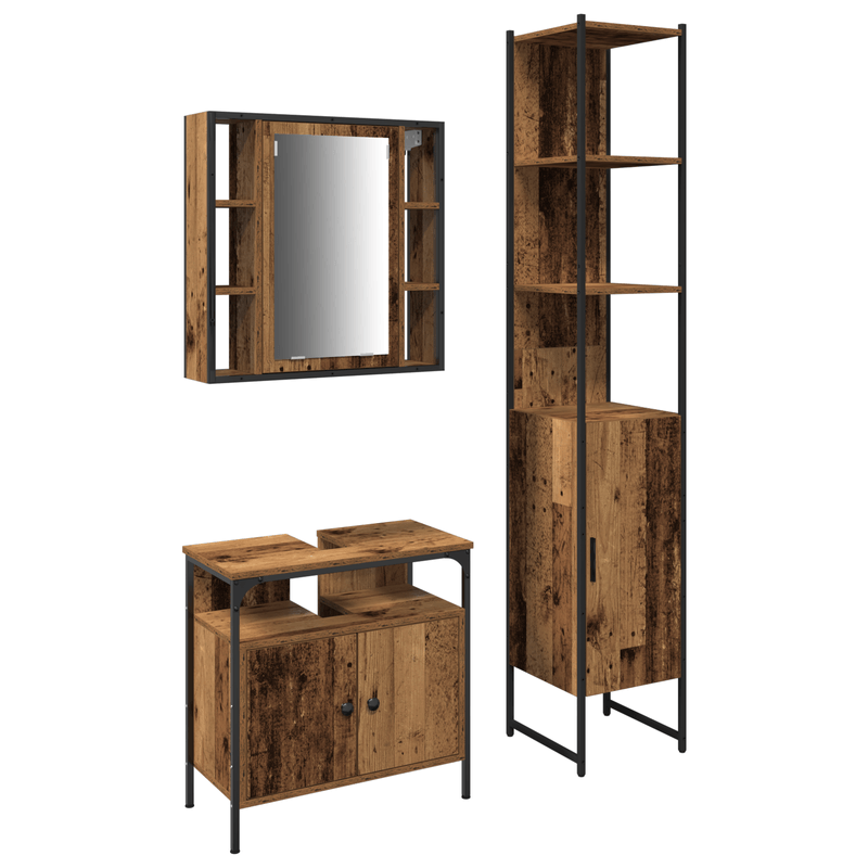 Casa si Gradina - Mobilier - Mobilier baie - Comode baie - Chiuveta de baie cu dulap si chiuveta incorporata din lemn vechi - Infinity.ro