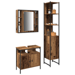 Casa si Gradina - Mobilier - Mobilier baie - Comode baie - Chiuveta de baie cu dulap si chiuveta incorporata din lemn vechi - Infinity.ro