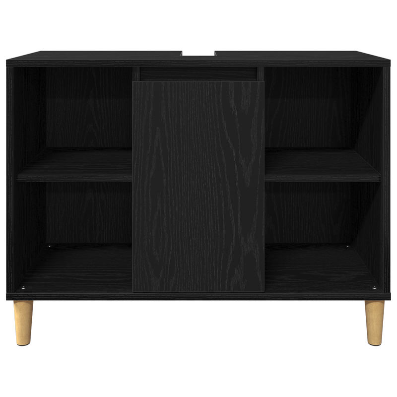 Casa si Gradina - Mobilier - Seturi de mobilier - Seturi baie - Set mobilier baie  3 piese stejar negru lemn prelucrat - Infinity.ro