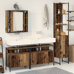 Casa si Gradina - Mobilier - Mobilier baie - Comode baie - Consola pentru chiuveta de baie cu lavoar incorporat din lemn vechi si lemn ingineresc - Infinity.ro