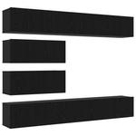 Casa si Gradina - Mobilier - Seturi de mobilier - Seturi living - Set 6 piese cabinet TV montat pe perete stejar negru lemn prelucrat - Infinity.ro