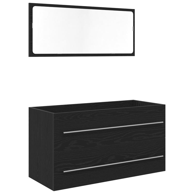 Casa si Gradina - Mobilier - Mobilier baie - Comode baie - Cabinet Chiuveta Baie cu bazin integrat Stejar Negru Lemn Prelucrat - Infinity.ro