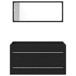 Casa si Gradina - Mobilier - Mobilier baie - Comode baie - Cabinet Chiuveta Baie cu bazin integrat Stejar Negru Lemn Prelucrat - Infinity.ro