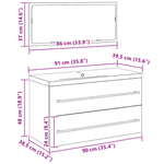 Casa si Gradina - Mobilier - Mobilier baie - Comode baie - Cabinet Chiuveta Baie cu bazin integrat Stejar Negru Lemn Prelucrat - Infinity.ro