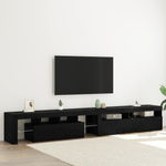 Casa si Gradina - Mobilier - Comode si corpuri - Comode - Dulapuri TV 3 pcs cu lumini LED din stejar negru - Infinity.ro