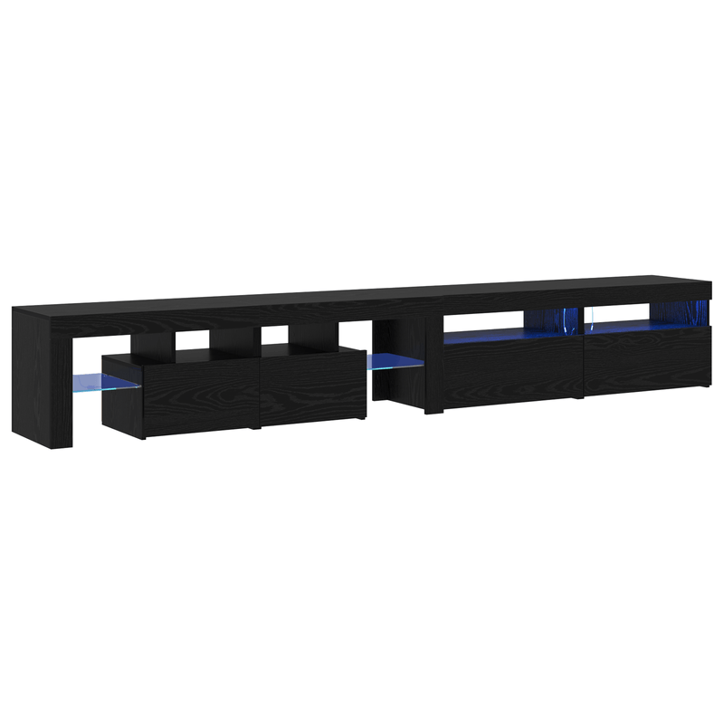 Casa si Gradina - Mobilier - Comode si corpuri - Comode - Dulapuri TV 3 pcs cu lumini LED din stejar negru - Infinity.ro