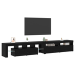 Casa si Gradina - Mobilier - Comode si corpuri - Comode - Dulapuri TV 3 pcs cu lumini LED din stejar negru - Infinity.ro