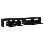Casa si Gradina - Mobilier - Comode si corpuri - Comode - Dulapuri TV 3 pcs cu lumini LED din stejar negru - Infinity.ro