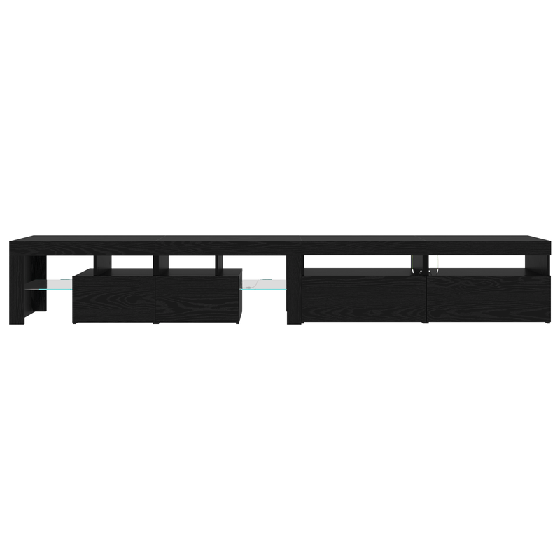 Casa si Gradina - Mobilier - Comode si corpuri - Comode - Dulapuri TV 3 pcs cu lumini LED din stejar negru - Infinity.ro