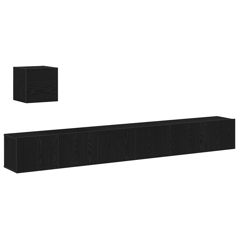 Casa si Gradina - Mobilier - Seturi de mobilier - Seturi living - Set dulap TV, 4 piese, stejar negru, lemn prelucrat - Infinity.ro