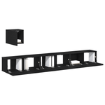 Casa si Gradina - Mobilier - Seturi de mobilier - Seturi living - Set dulap TV, 4 piese, stejar negru, lemn prelucrat - Infinity.ro