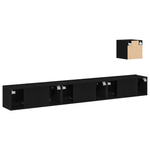 Casa si Gradina - Mobilier - Seturi de mobilier - Seturi living - Set dulap TV, 4 piese, stejar negru, lemn prelucrat - Infinity.ro