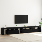 Casa si Gradina - Mobilier - Comode si corpuri - Comode - Mobilier TV  3 pcs cu Lumini LED Negru Stejar Lemn prelucrat - Infinity.ro