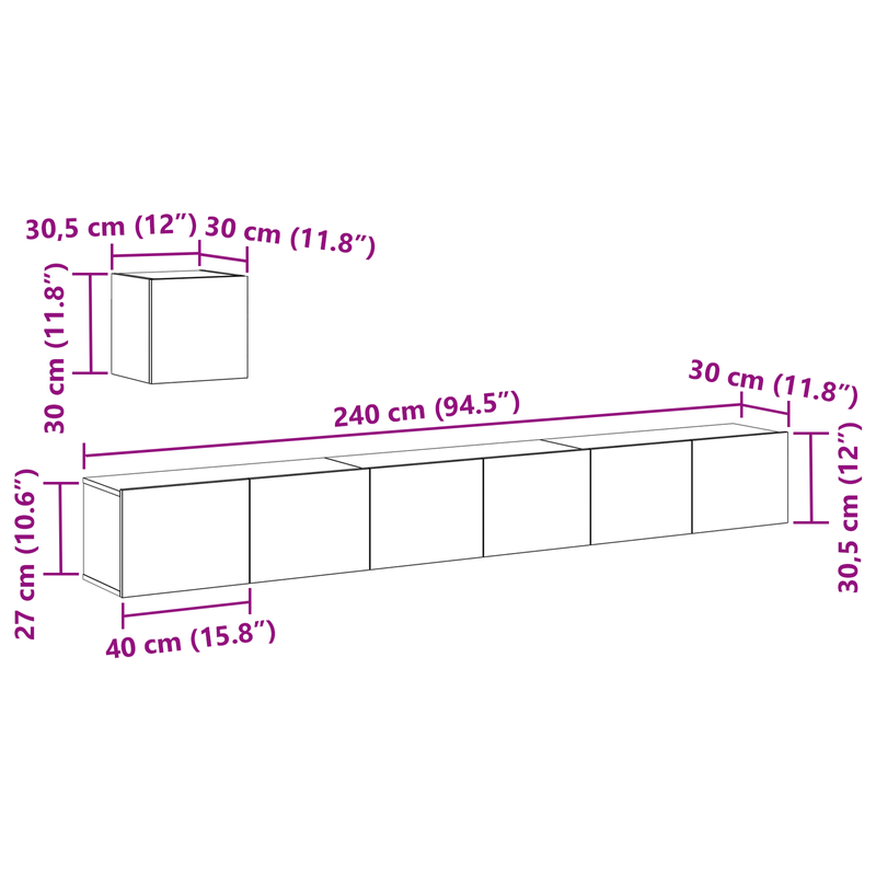Casa si Gradina - Mobilier - Seturi de mobilier - Seturi living - Set dulap TV, 4 piese, stejar negru, lemn prelucrat - Infinity.ro