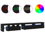 Casa si Gradina - Mobilier - Comode si corpuri - Comode - Mobilier TV  3 pcs cu Lumini LED Negru Stejar Lemn prelucrat - Infinity.ro