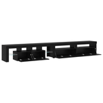 Casa si Gradina - Mobilier - Comode si corpuri - Comode - Mobilier TV  3 pcs cu Lumini LED Negru Stejar Lemn prelucrat - Infinity.ro