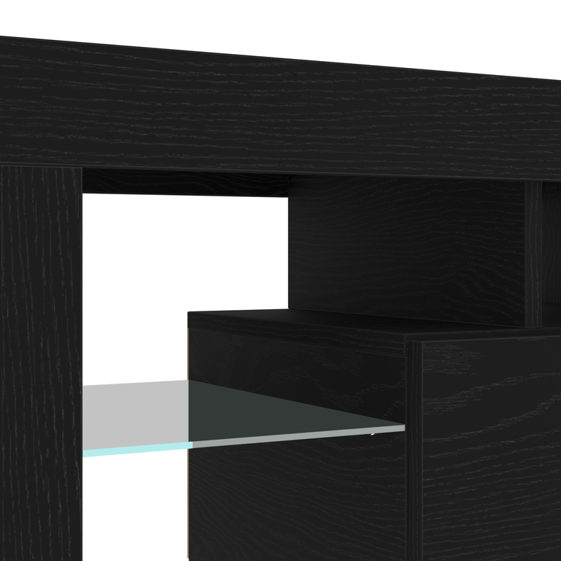 Casa si Gradina - Mobilier - Comode si corpuri - Comode - Mobilier TV  3 pcs cu Lumini LED Negru Stejar Lemn prelucrat - Infinity.ro
