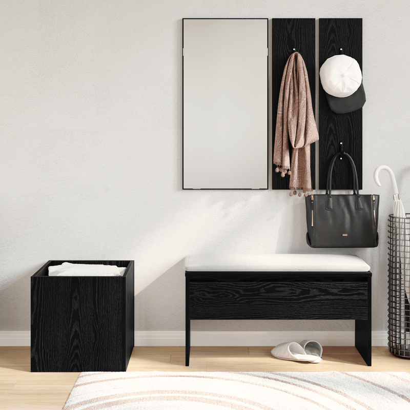 Casa si Gradina - Mobilier - Organizare si depozitare - Bancute - Set Mobilier pentru Hol  Lemn Ingineresc Negru Stejar - Infinity.ro