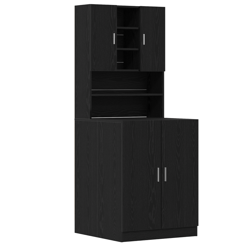 Electronice si Electrocasnice - Masini de spalat vase - Accesorii masini de spalat vase - Dulapuri pentru Masini de Spalat  2 piese Stejar Negru 70.5x71.5x181.5 cm Lemn Ingineresc - Infinity.ro