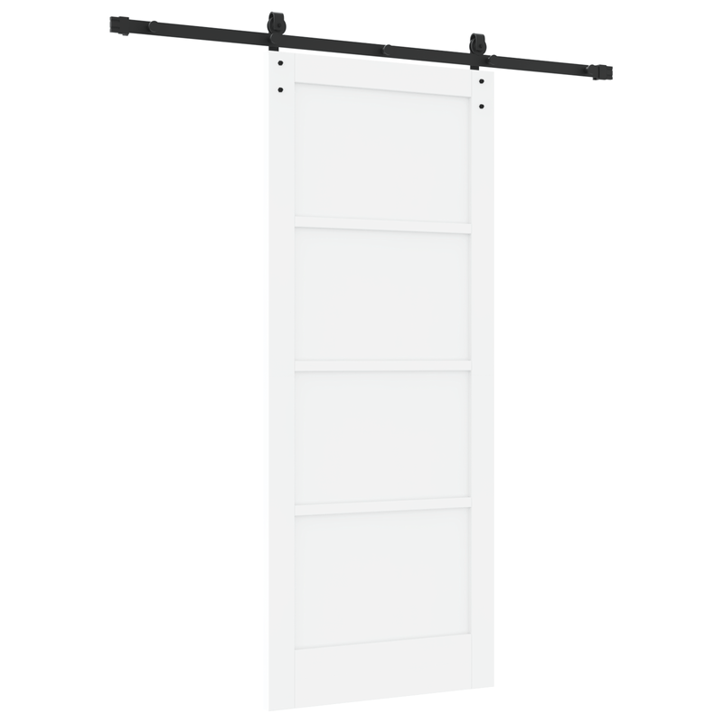 Casa si Gradina - Constructii - Usi interior, exterior si garaj - Usi garaj - Usa Glisanta  cu Set Hardware Alb 83x202 cm Lemn Masiv de Pin - Infinity.ro