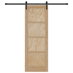 Casa si Gradina - Constructii - Usi interior, exterior si garaj - Usi garaj - Usa glisanta Set de 2 Natural, Negru Lemn, Metal 73.5 x 211 cm - Infinity.ro