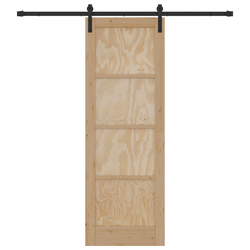 Casa si Gradina - Constructii - Usi interior, exterior si garaj - Usi garaj - Usa glisanta Set de 2 Natural, Negru Lemn, Metal 73.5 x 211 cm - Infinity.ro
