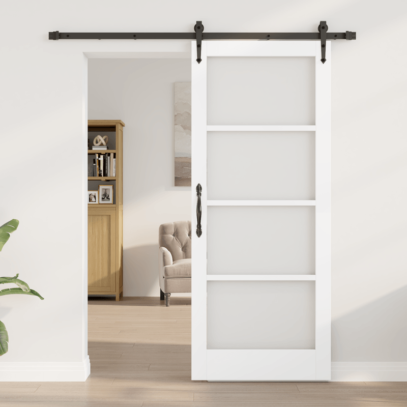 Casa si Gradina - Constructii - Usi interior, exterior si garaj - Usi interior - Usa Glisanta  cu Set de Accesorii Alb 83x202 cm Lemn Solid de Pin - Infinity.ro