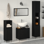 Casa si Gradina - Mobilier - Seturi de mobilier - Seturi baie - Set Mobilier Baie 3 Piese Stejar Negru Lemn Ingineresc - Infinity.ro
