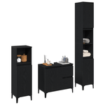 Casa si Gradina - Mobilier - Seturi de mobilier - Seturi baie - Set de dulapuri pentru baie in 3 piese Negru Stejar Lemn Compus - Infinity.ro