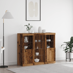 Casa si Gradina - Mobilier - Comode si corpuri - Comode - Bufet cu Luminile LED Lemn Vechi 123x37x100 cm Lemn prelucrat - Infinity.ro