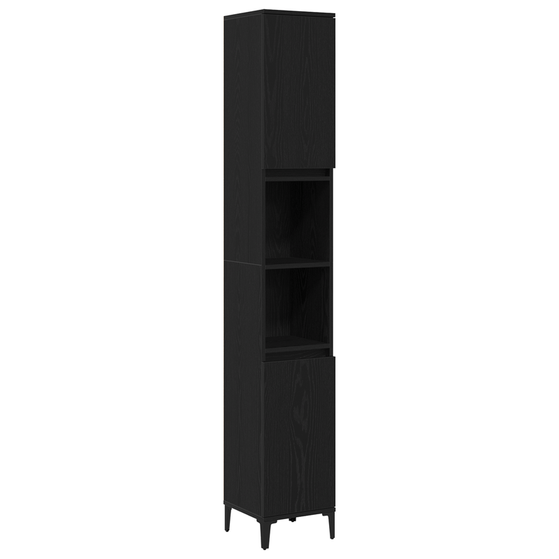 Casa si Gradina - Mobilier - Seturi de mobilier - Seturi baie - Set de dulapuri pentru baie in 3 piese Negru Stejar Lemn Compus - Infinity.ro